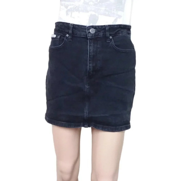 Calvin Klein Denim Black Mini Skirt - Picture 1 of 4